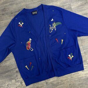 Bon Worth Women Open Front Cardigan Golf Accents Long Sleeve NO SIZE TAG USA (37